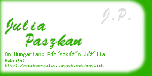 julia paszkan business card